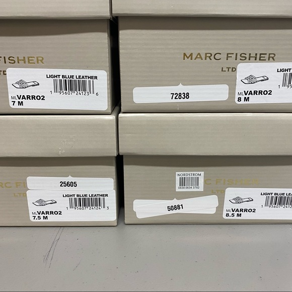 Marc Fisher Limited Style: Varro2 Color: Light Blue Leather Slides Sandals Flats - Picture 6 of 6